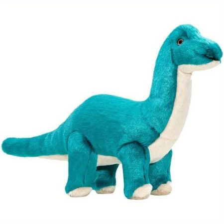 Soft Plush Brachiosaurus Dinosaur dog toy - Extra Dino stuffed animal, Safe Chewable Pet Toy for Large Breeds, Birthday or Halloween Decoration - Vibrant Turquoise (Blue) for Dogs All Sizes, Dinosaur Party Decorations, Playful Design, Chewresistant Materi